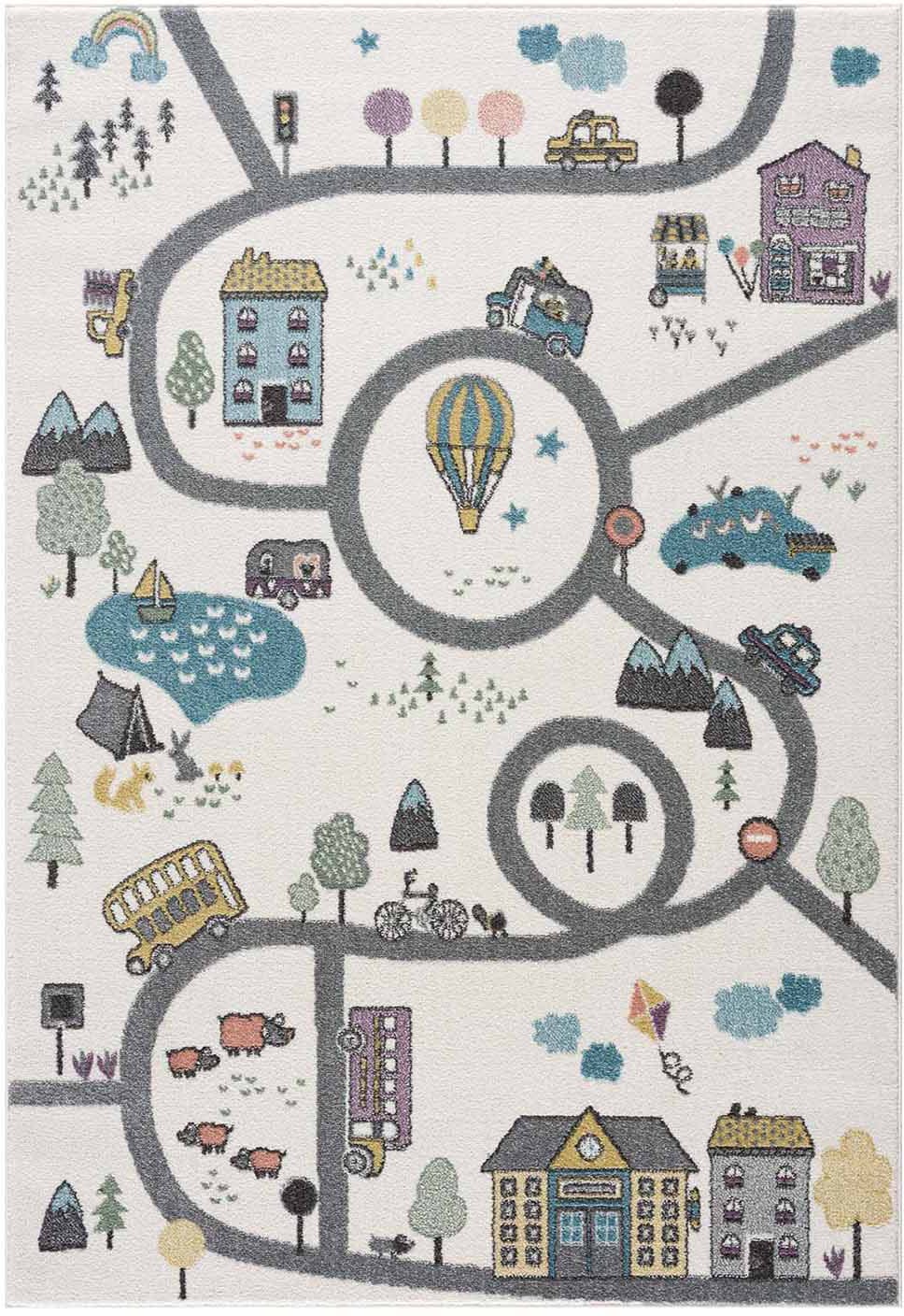 Carpet City Kinderteppich »Anime9376« rechteckig 11 mm Höhe Strassen-Spiel-Teppich, Auto, Weicher Flor, Pflegeleicht, Kinderzimmer