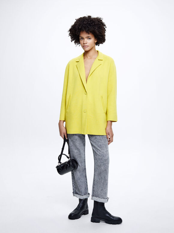 Blazer de malha - Amarelo