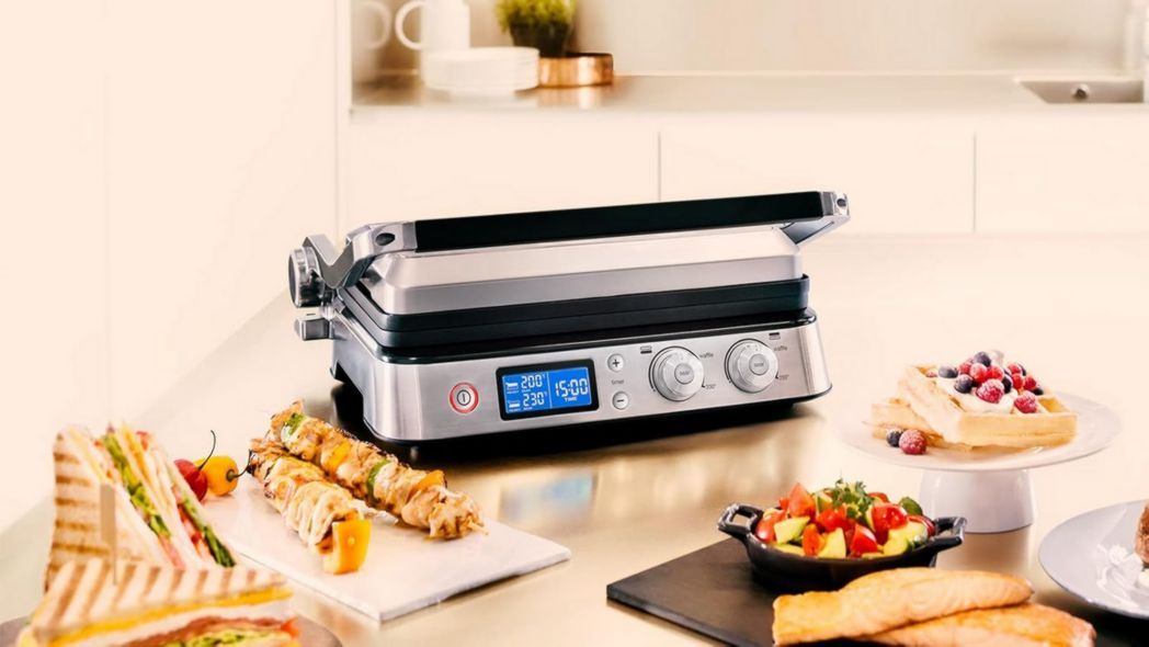 Braun MultiGrill 9 CG 9047, appareil à panini électrique avec plaques de cuisson, cuisson, gaufres, 2 thermostats indépendants, 3 positions de cuisson, plaques lavables au lave-vaisselle, 2 000 W, noir/acier inoxydable