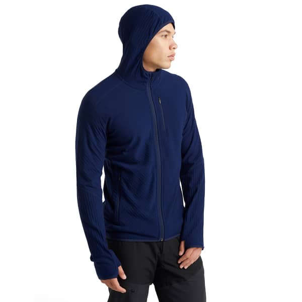 Veste polaire randonnée ICEBREAKER DESCENDER LS ZIP HOOD M ROYAL NAVY