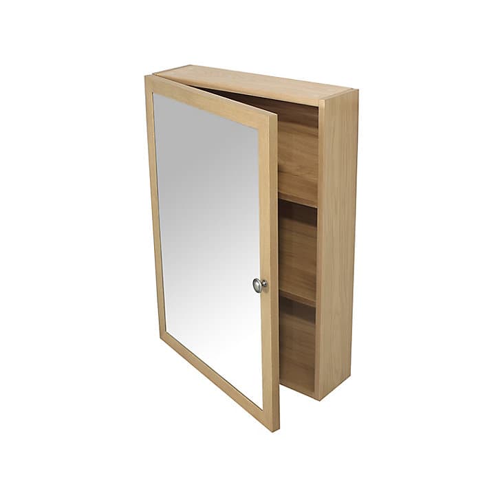 Armoire de salle de bains GoodHome Perma miroir effet bois P.15,4 x H.70 cm
