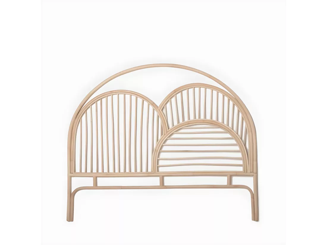 Tête de lit double en rotin naturel 163x134 cm-Samy