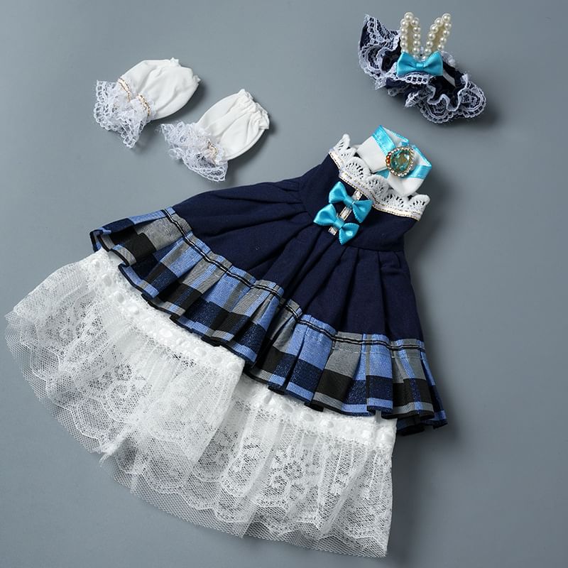 Masoom - Kanten hoofddeksel / jurk / gelaagde jurk / mouwtjes / set poppenkleding - BJD (verschillende ontwerpen)