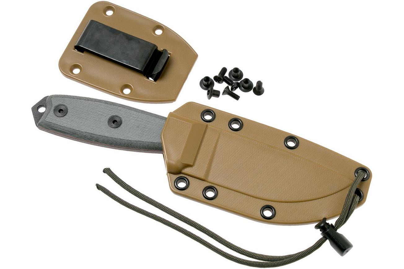 ESEE Model 3 serrated, grey handle 3S met schede   clip