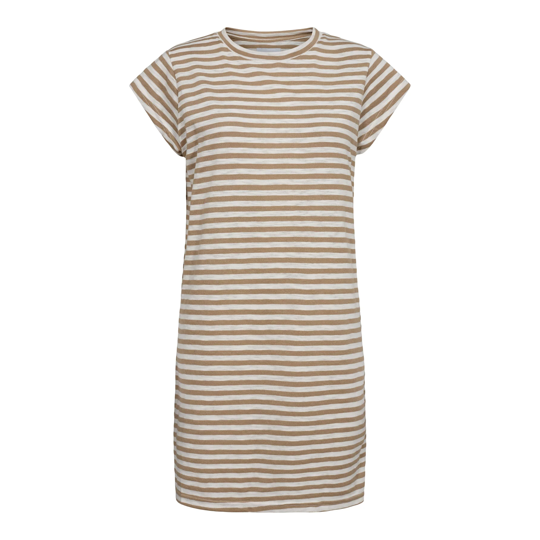 Liberte Ulla-Stripe-Tshirt-Dress light brown white stripe