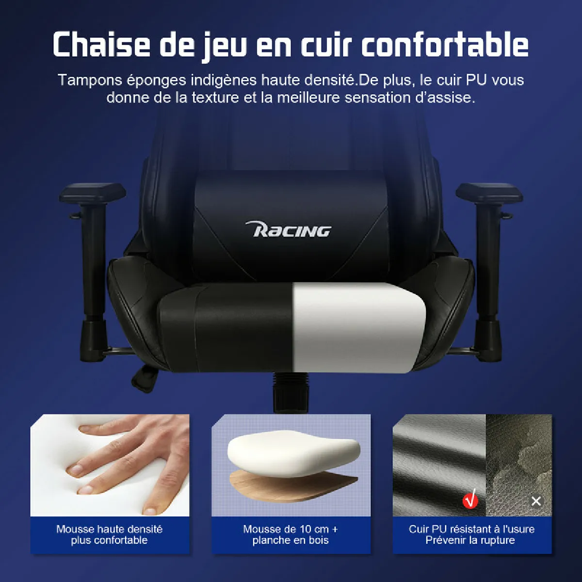 Lexzurn Chaise Gaming - Noir