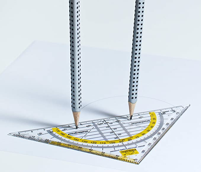 (16cm) Einhänge Geo Dreieck Zeichen Massstab Geometrie Winkelmesser (466208192) - Assortiert