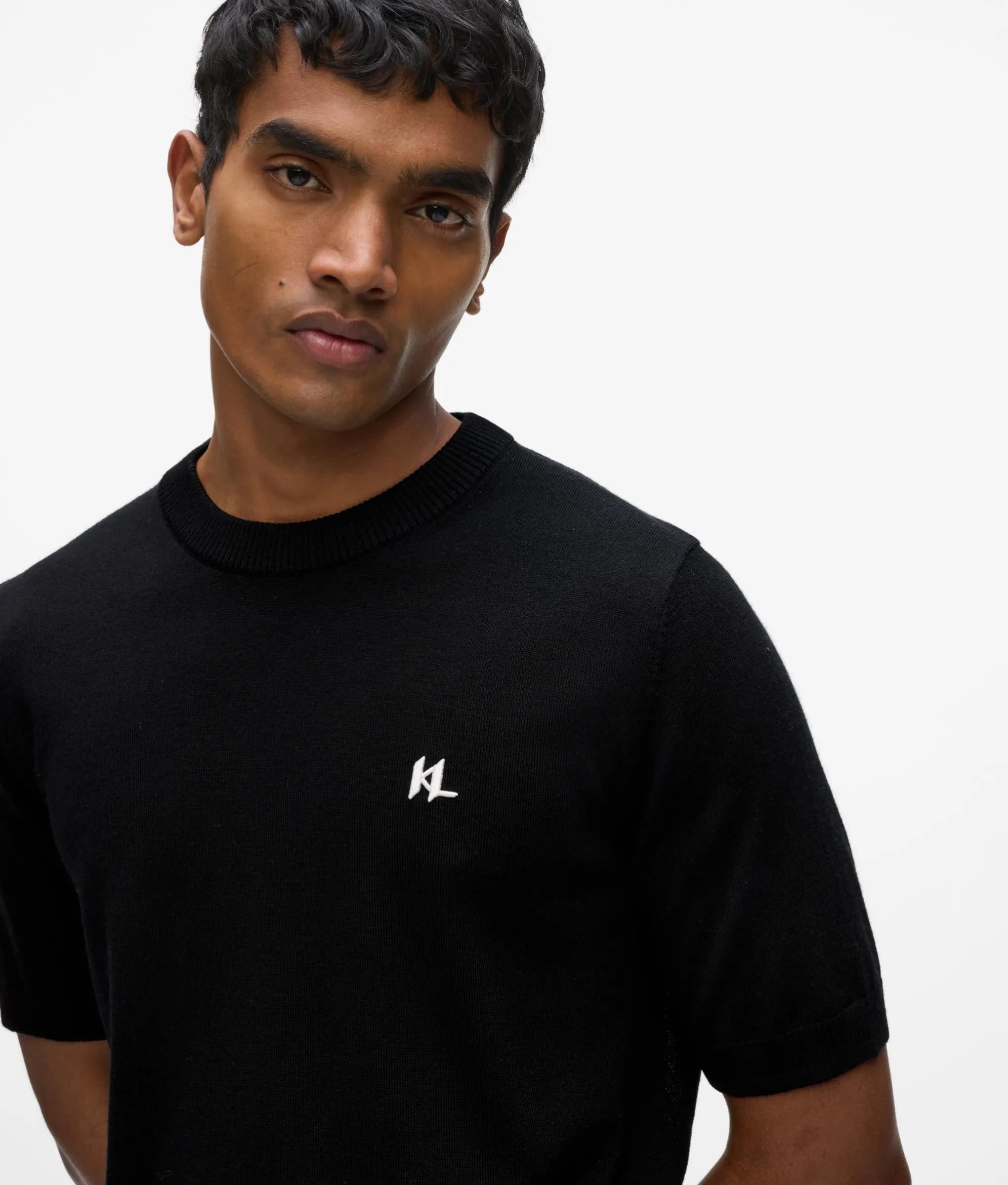Monogram T-shirt van merinoswol