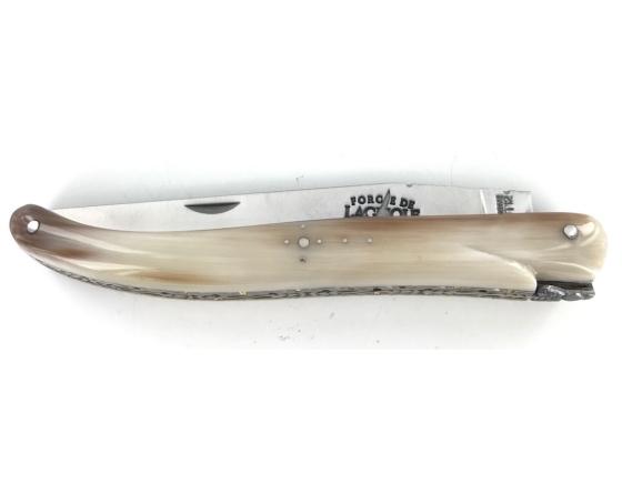 Laguiole Collection 12 cm - Plein Manche - Pointe de Corne Couteau de Poche Forge de Laguiole