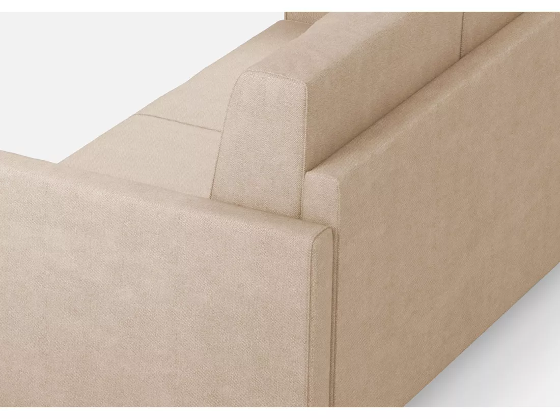 Canapé d'angle moderne italien tissu beige Korane - 5 tailles-Taille 241x241 cm