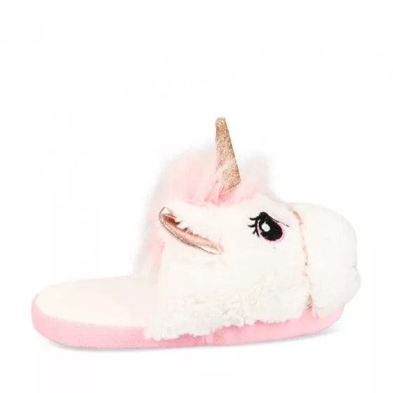 Chaussons peluche licorne BLANC LOVELY SKULL