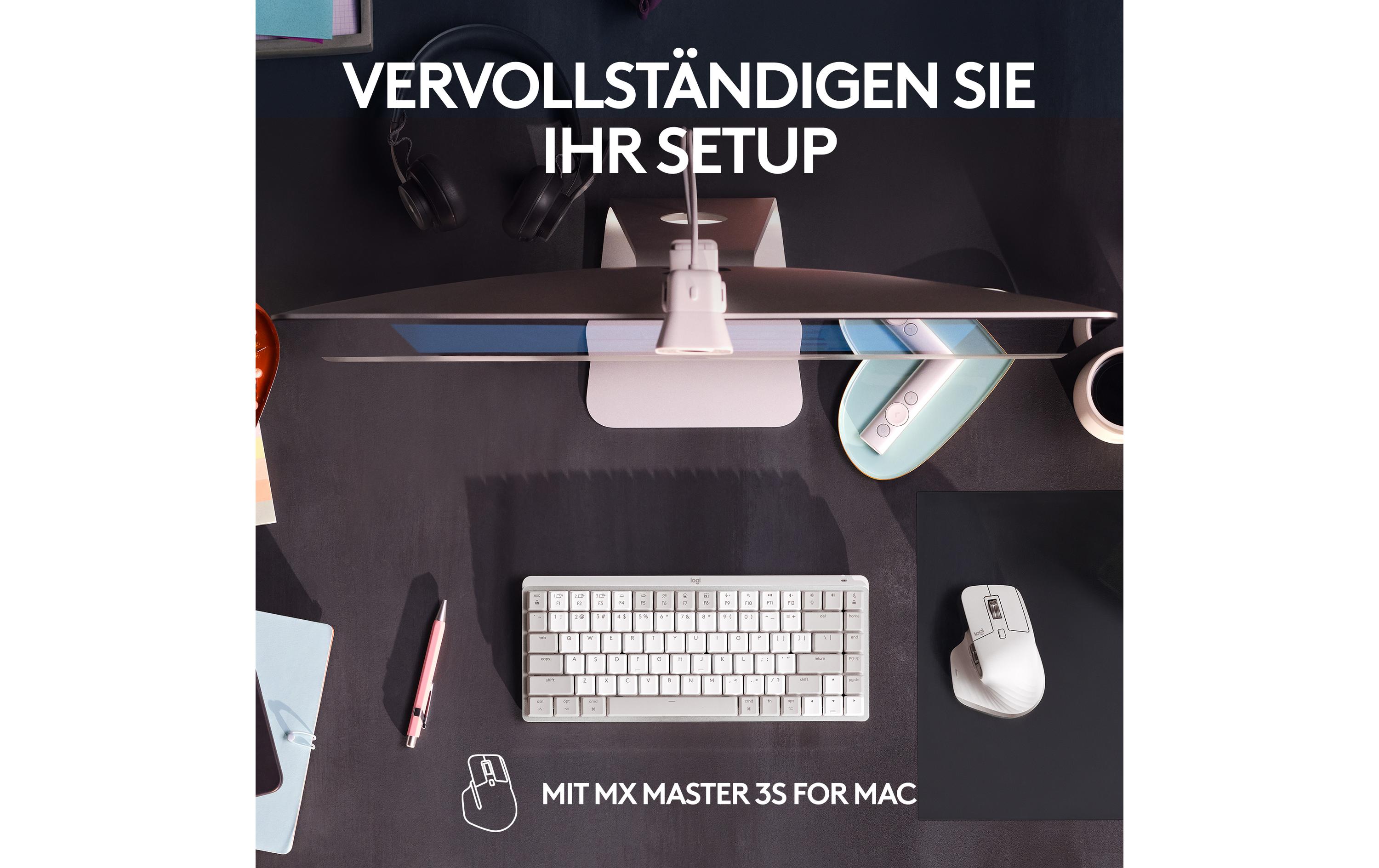 Tastatur MX Mechanical Mini for Mac pale grey<br>Für Mac optimierte kompakte, kabellose Business-Tastatur mit mechanischen Tasten