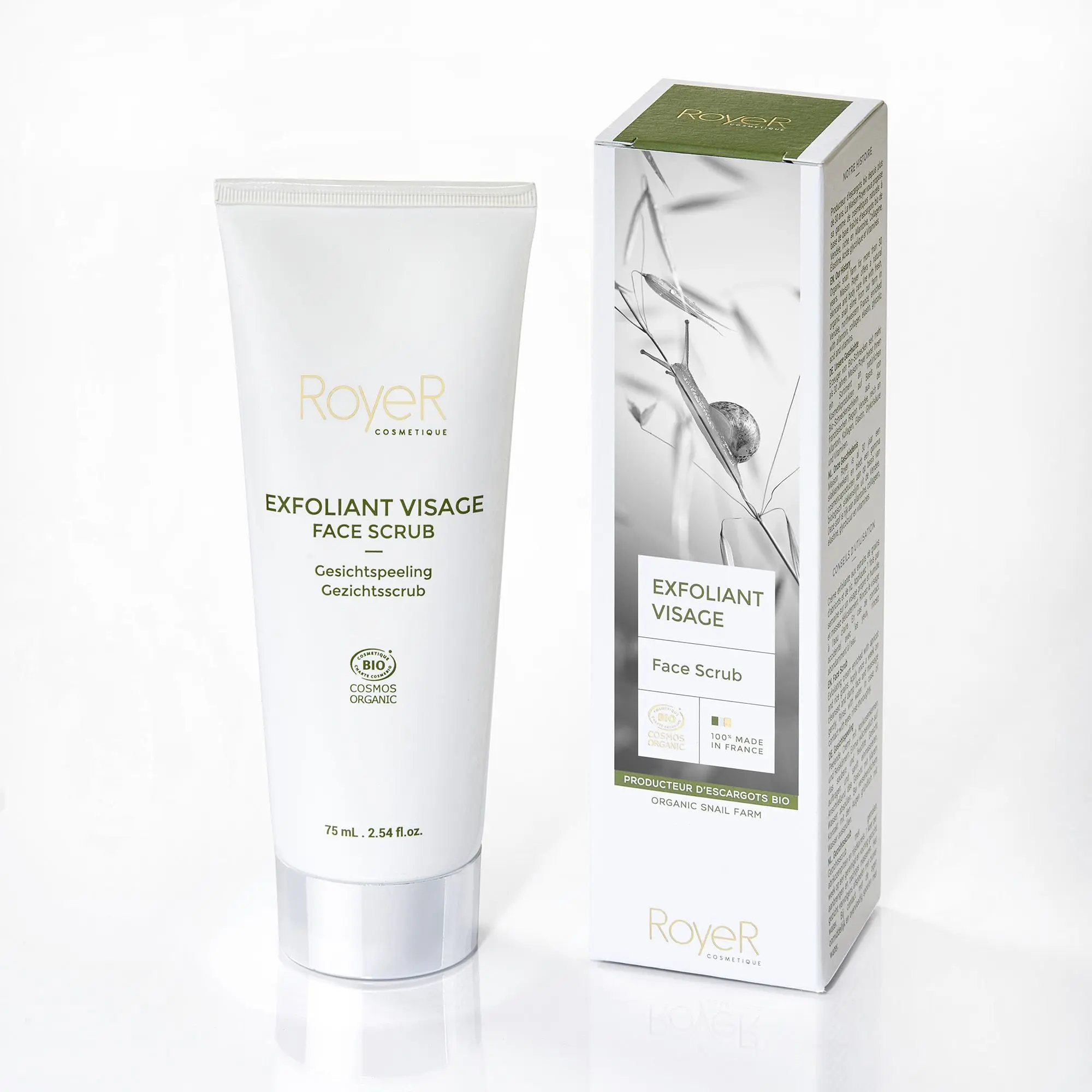 Royer Cosmétiques - Exfoliant Visage Bave d'Escargot BIO- Gommage et peeling