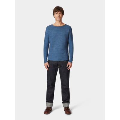 Herren-Strickpullover, Blaumelange