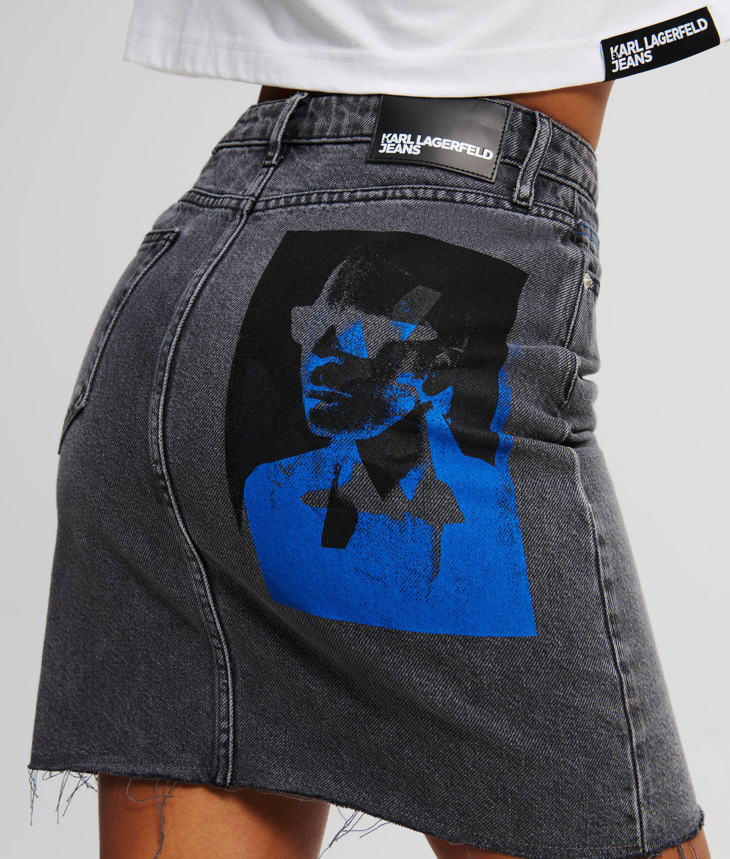 JUPE EN DENIM KARL - Noir lavé