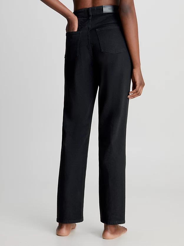 Calça jeans reta de cintura alta