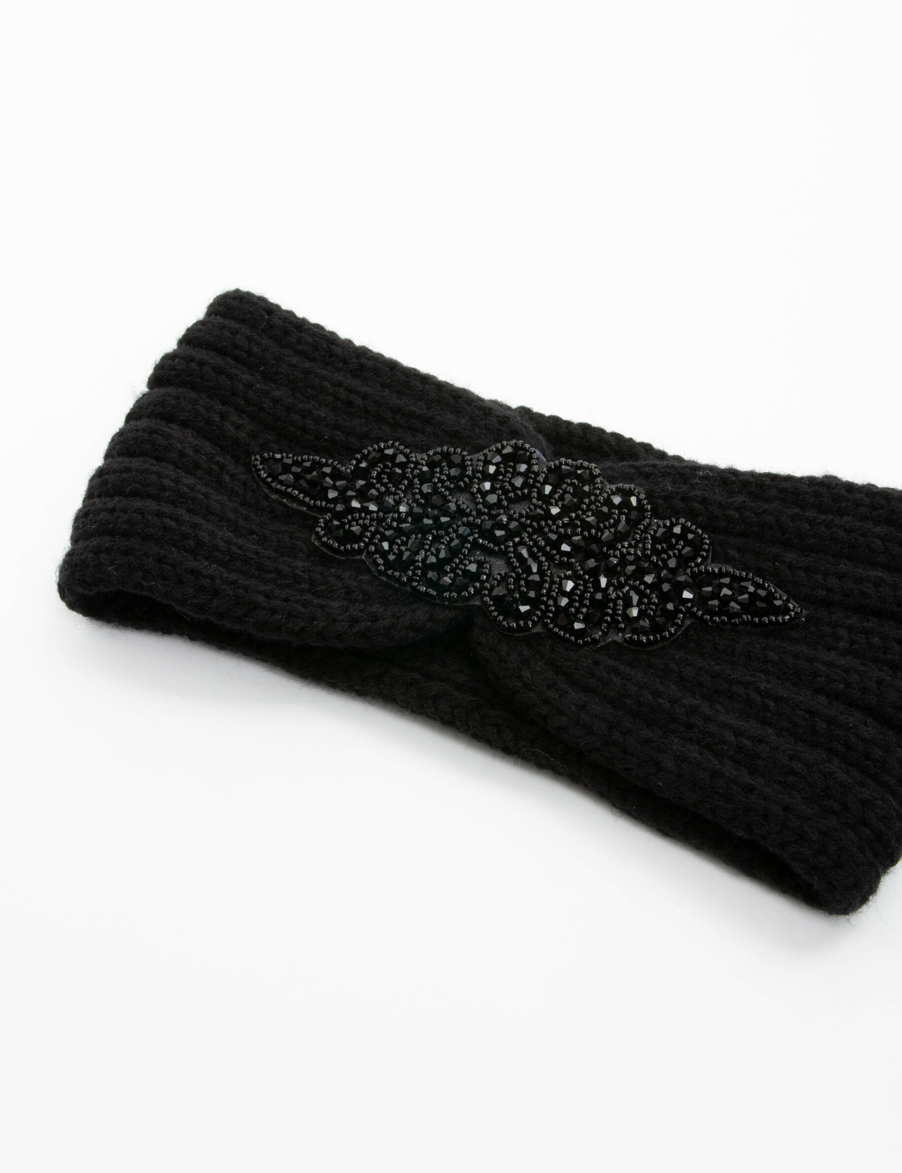 Bandeau avec détail en perles noir femme - noir