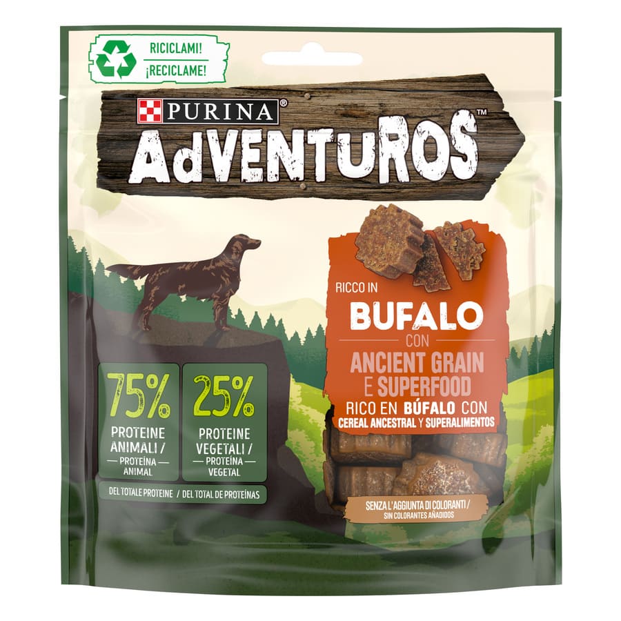 Adventuros Buffalo e Ancestral Grain Bites para Cães