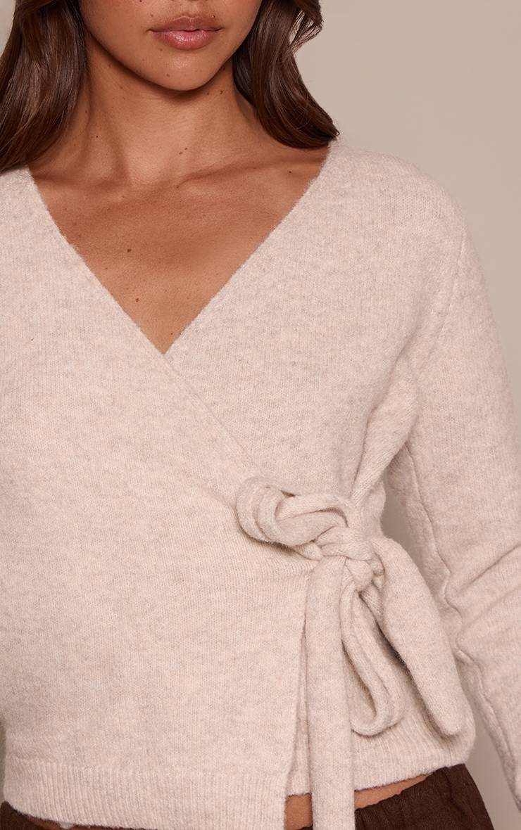 Cardigan Cache-cœur En Maille Douce À Liens Latéraux