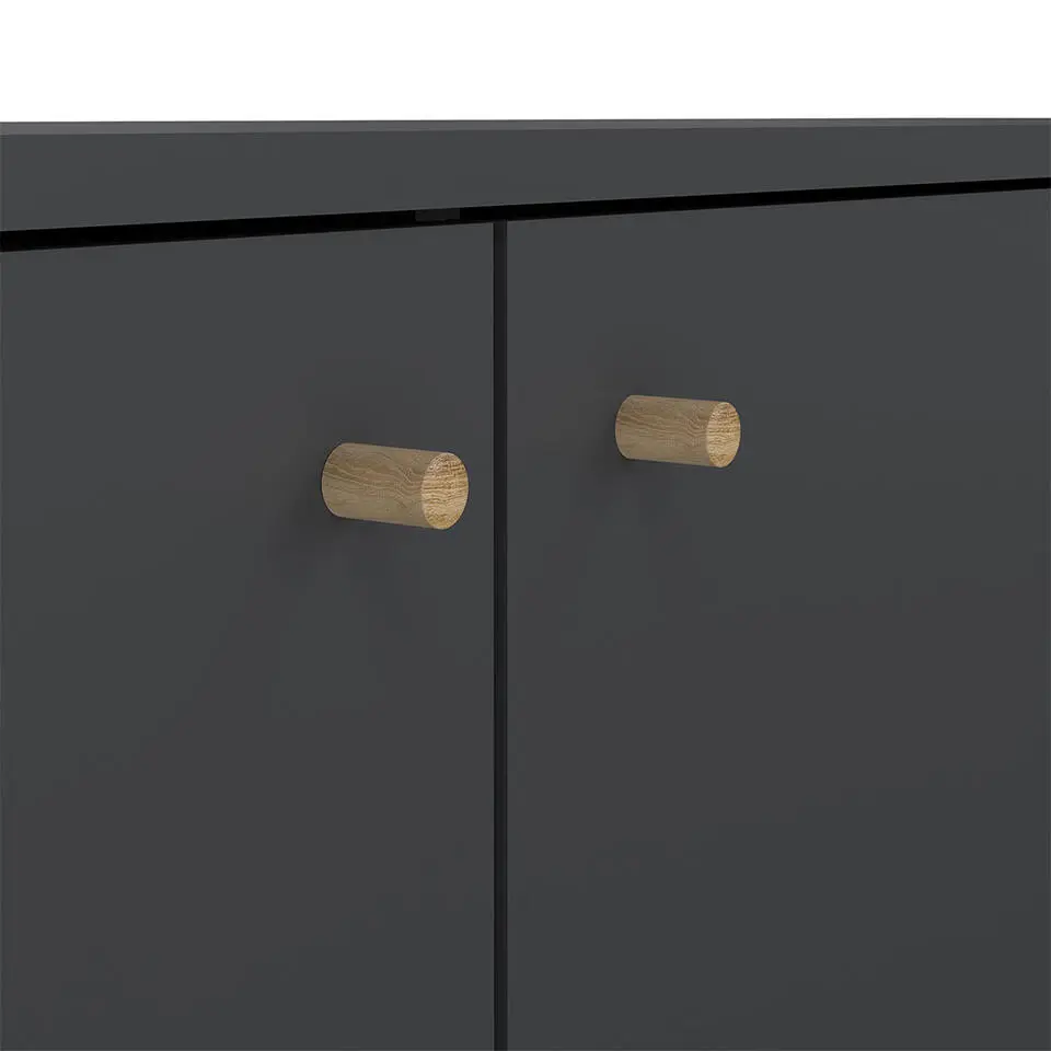 Hioshop Bodo dressoir 2 deuren- 3 lades matgrijs