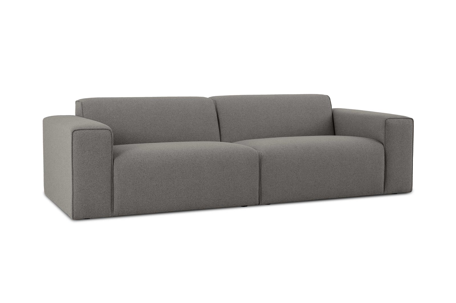 Styl 3-seter duo puter Tekstil Lombardo 3/3 Warm Grey med sorte ben.