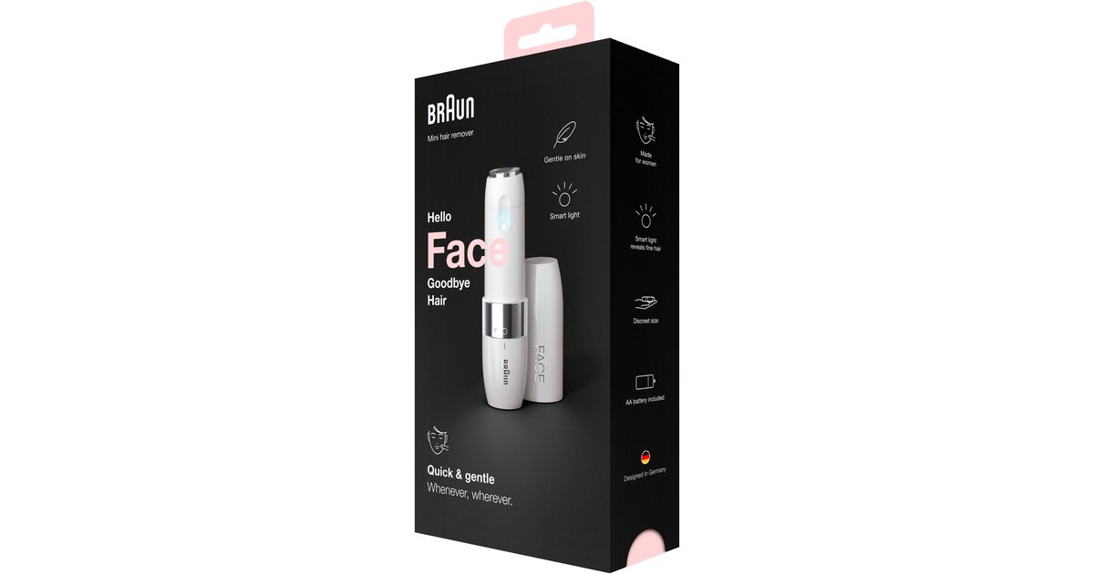 BraunFace Mini Hair Remover FS1000 ontharingsapparaat  (Wit/chroom)
