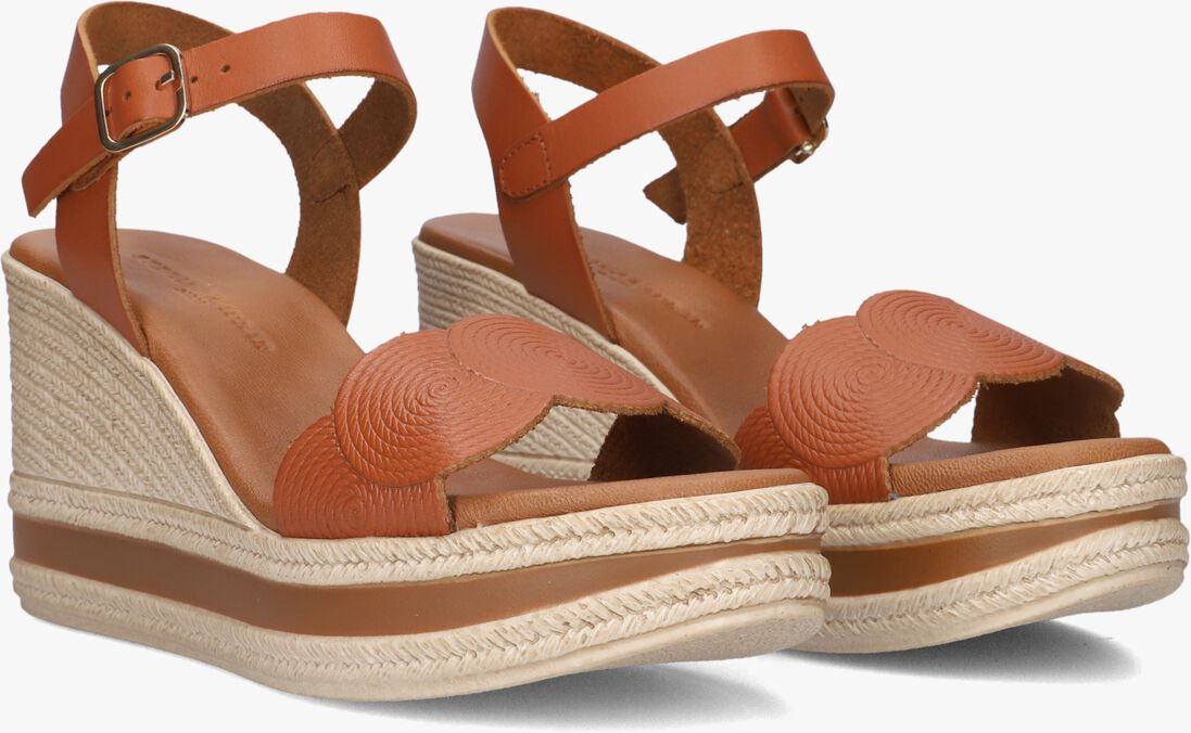 cognac stefano lauran sandalen met hak 8734