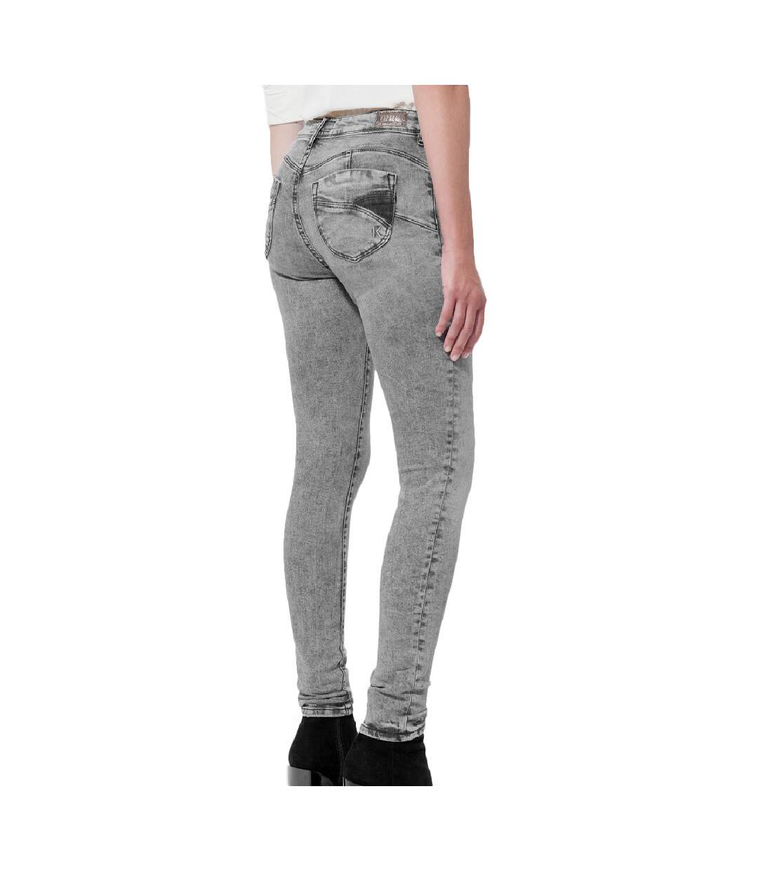 Jean Slim Gris Femme Kaporal Flore
