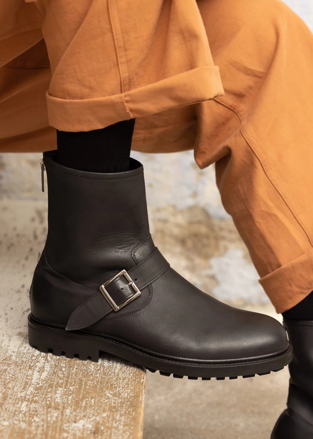 BOOTS TITO CUIR NOIR