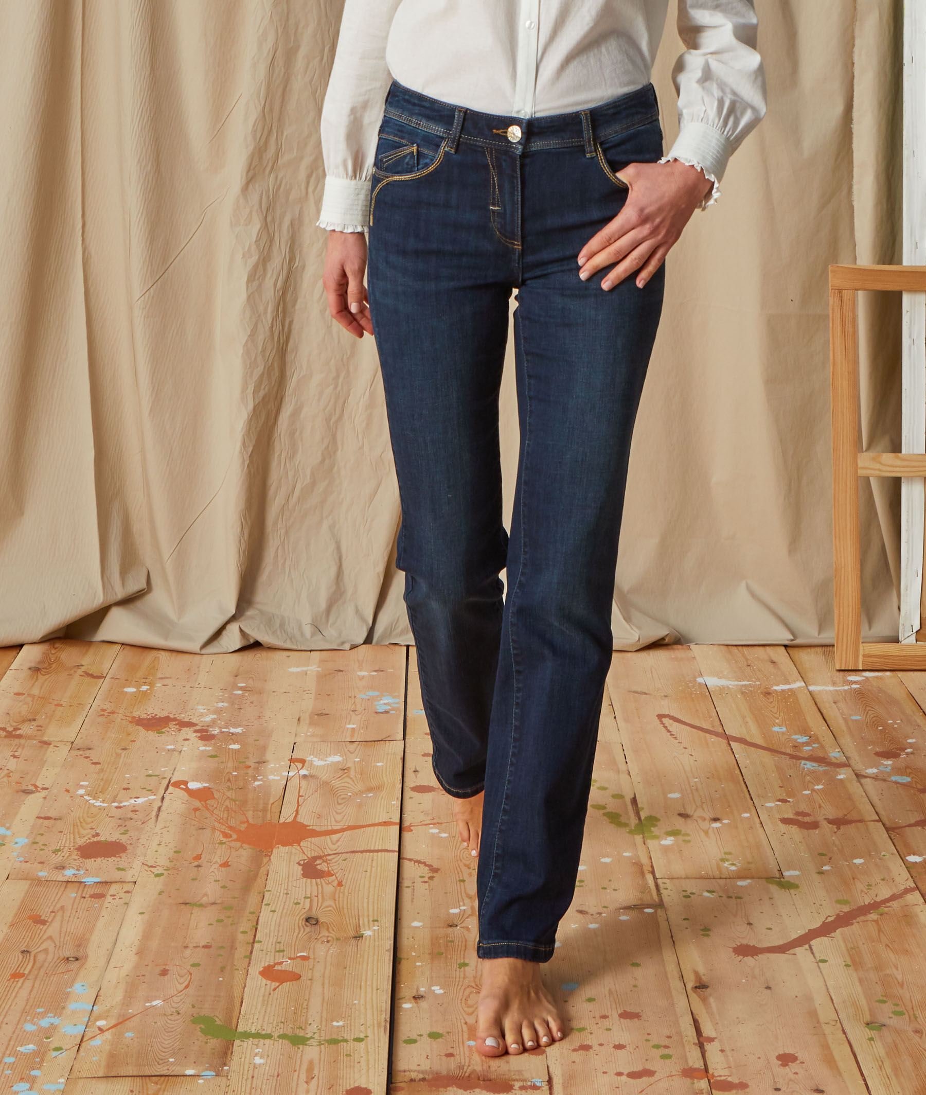 Jean droit NEW YORK femme - DARK RINSE