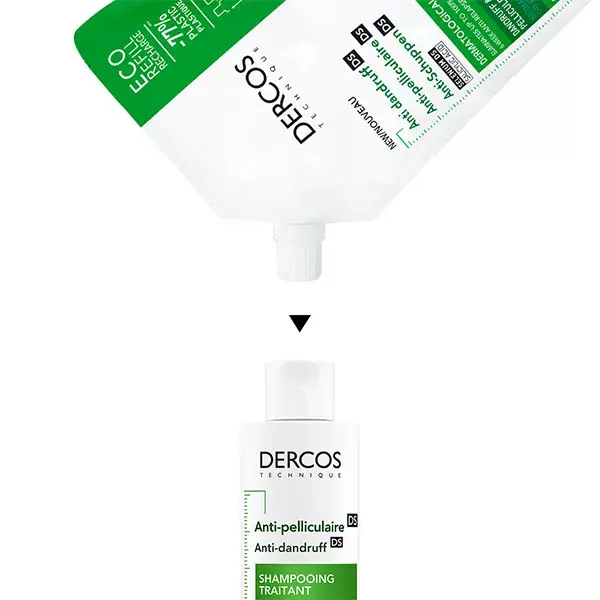 Vichy Dercos Éco-Recharge DS Shampooing Traitant Pellicules Cheveux Gras 500ml