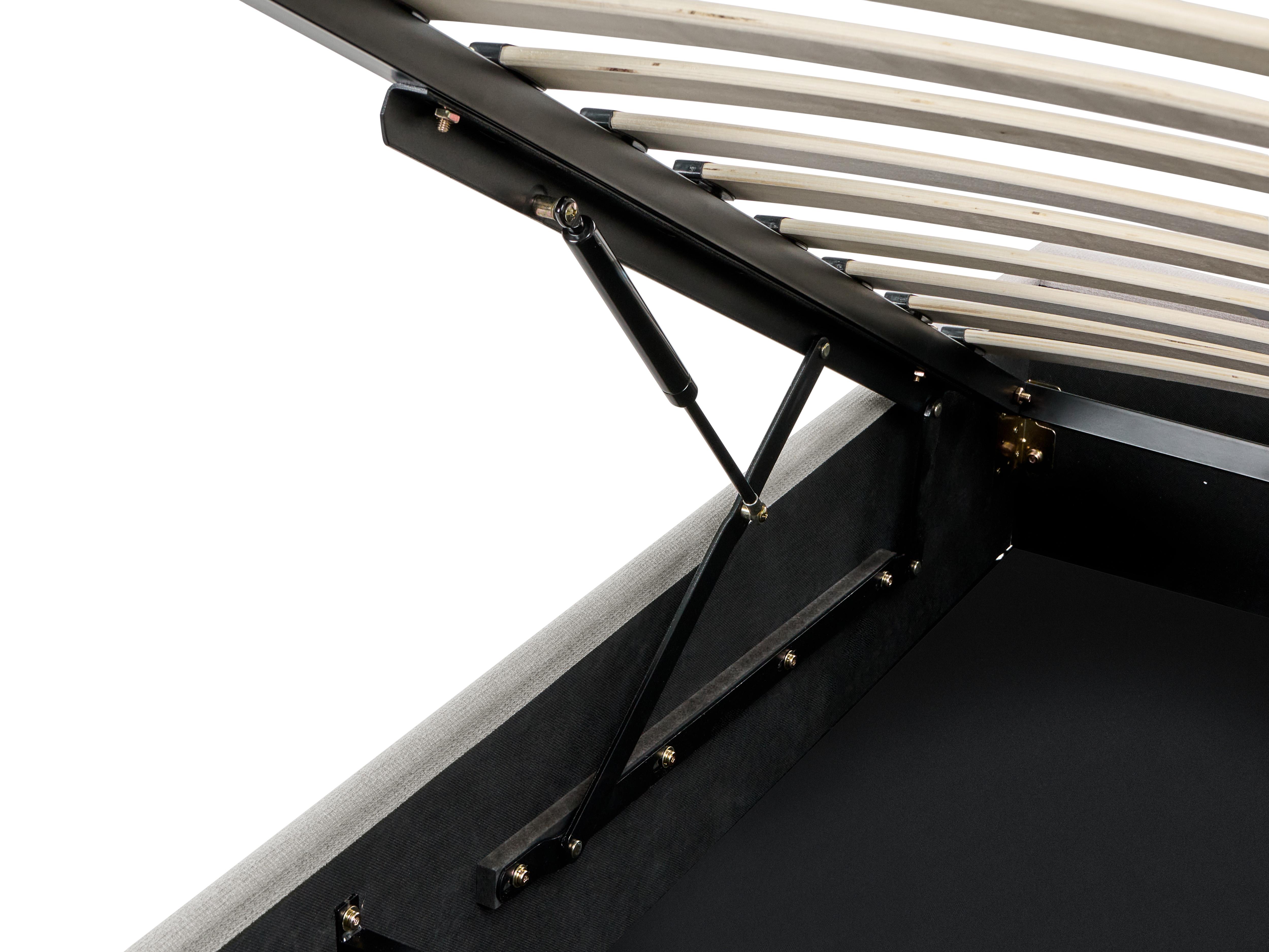 Opbergbed zonder hoofdbord Stof DINAN 140 x 200 cm Lichtbeige