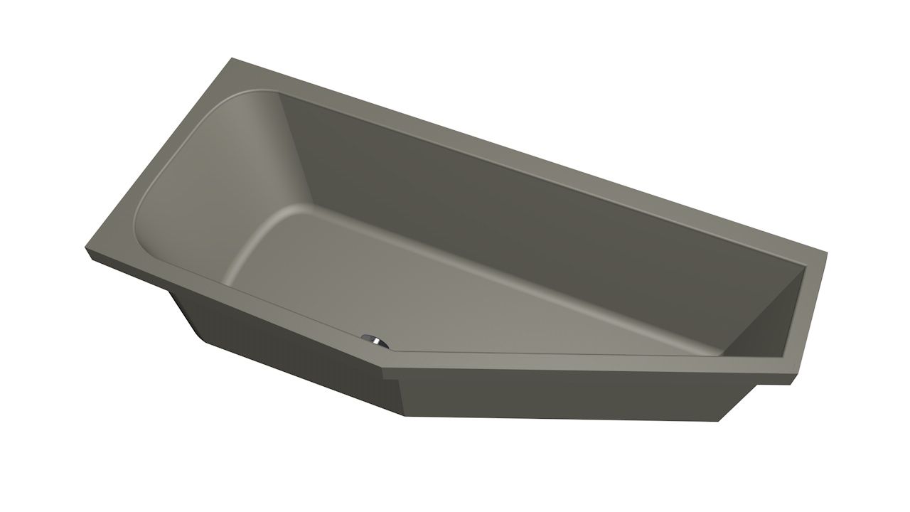 Xenz Lagoon Compact badkuip links 170x75x45cm cement