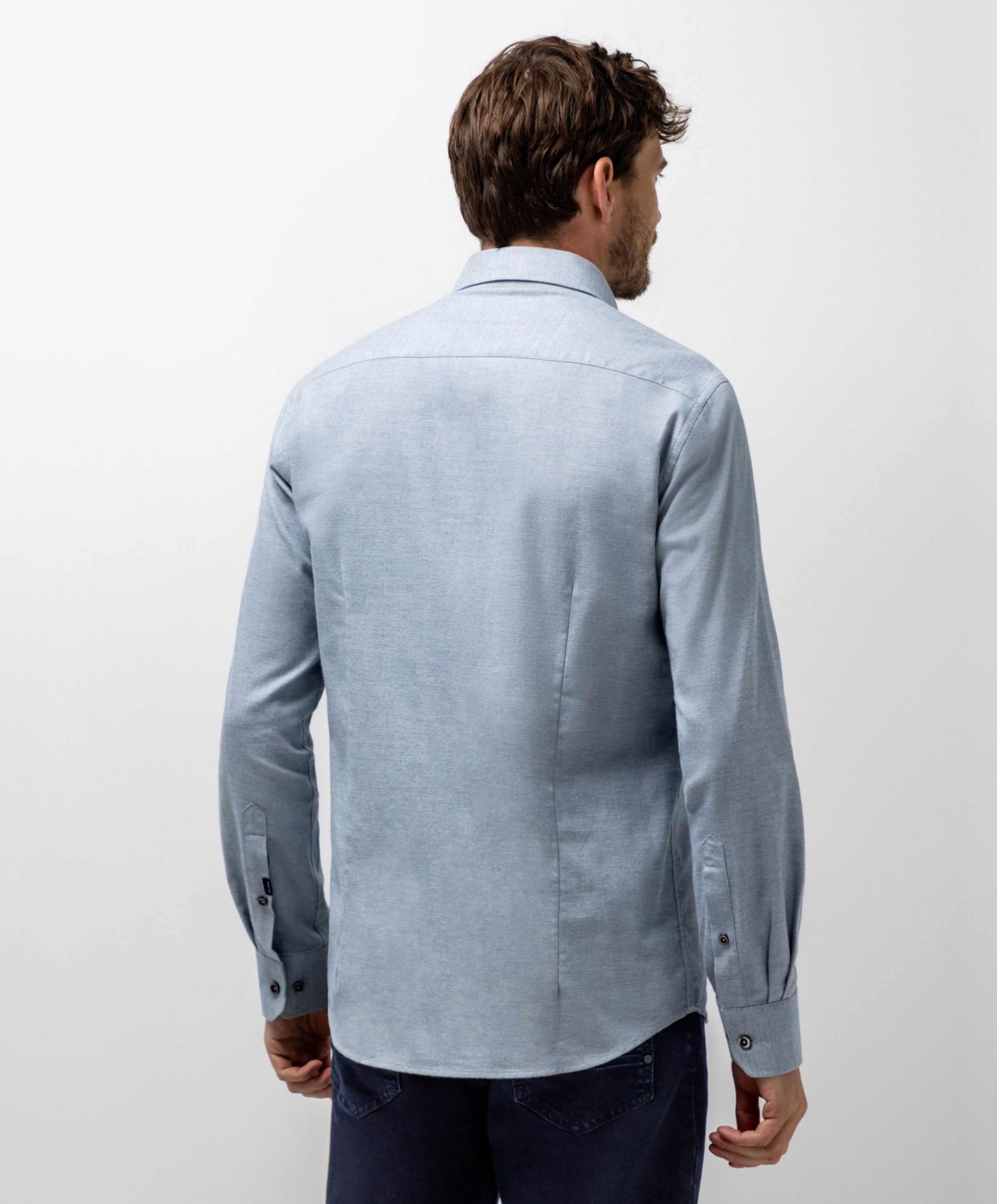 State of Art Heren overhemd lange mouw blauw