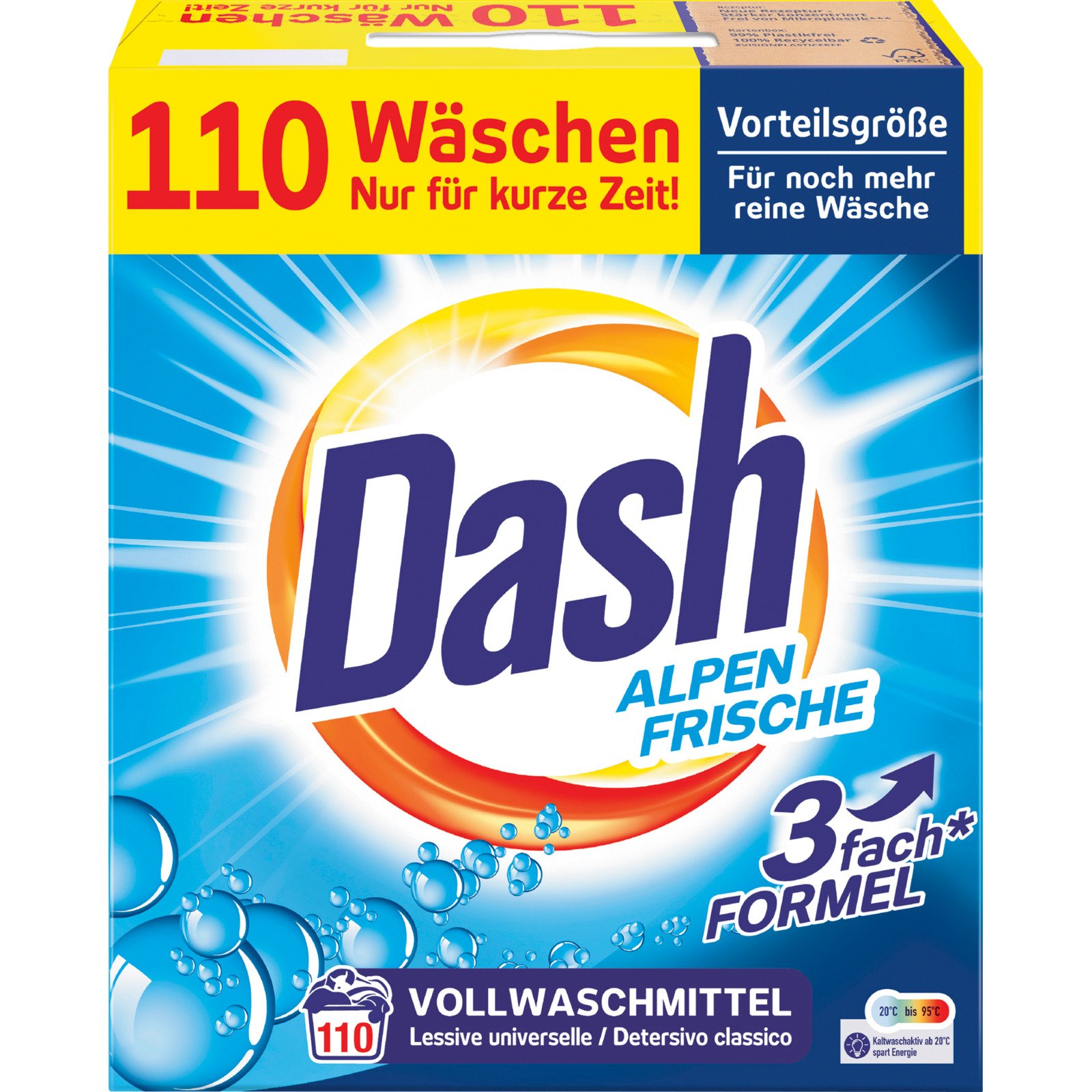 Dash Pulverwaschmittel Alpen Frische 110 Waschgänge