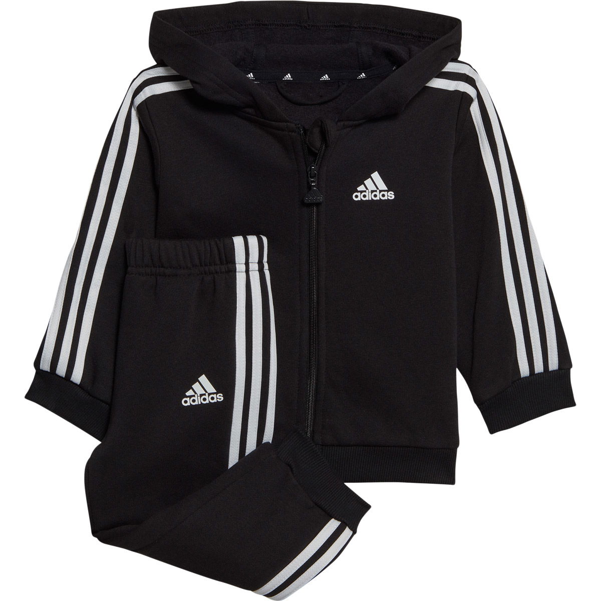 adidas 3-Stripes Full Zip Hood Joggingsæt Børn