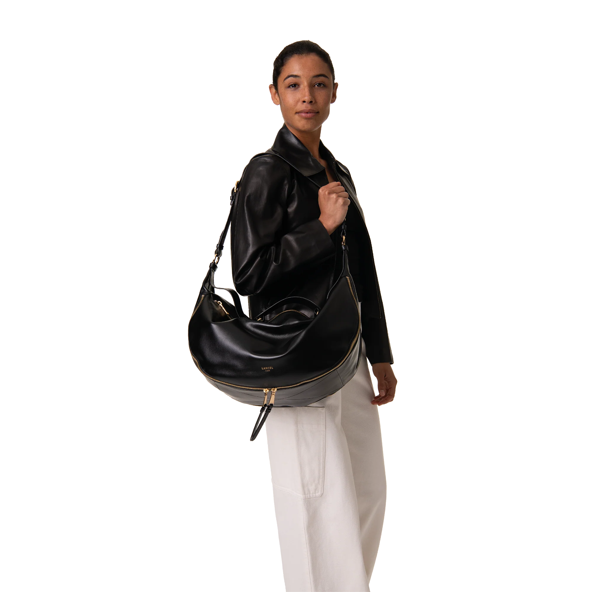 Sac porté épaule L Origami de Lancel-Noir