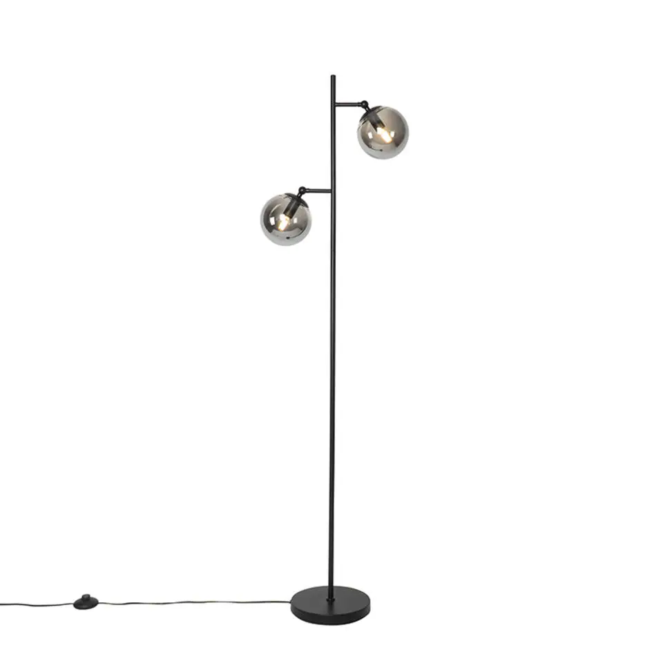 Qazqa vloerlampen pallon zilverkleurig e14
