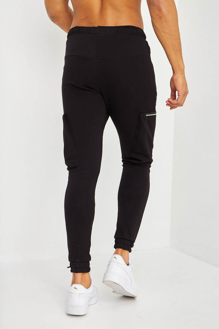 Pantalon de jogging noir à poches cargo