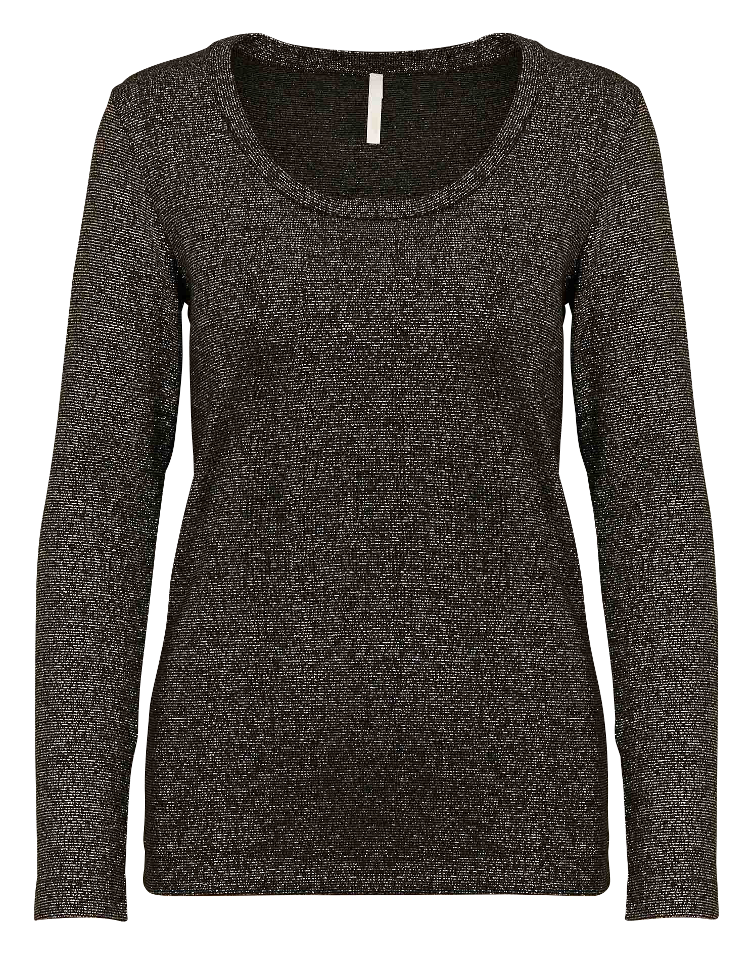 Tee-shirt col rond en coton mélangé | Noir