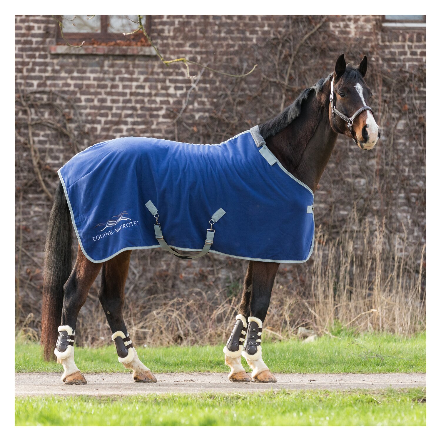 EQUINE-MICROTEC Abschwitzdecke Flanell Touch - twilight blue