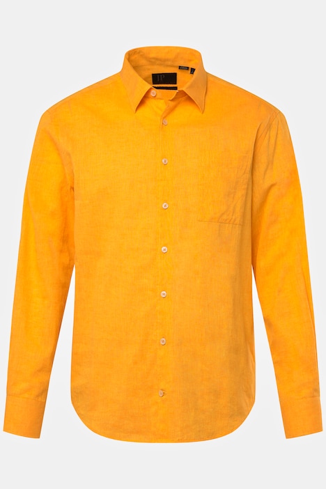 Leinenmix-Hemd, Langarm, Kentkragen, Modern Fit