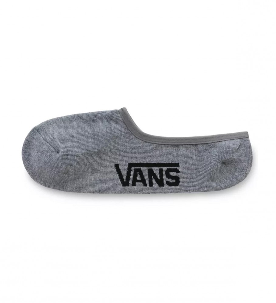 Conjunto de 3 pares de meias curtas Vans nas cores preto, branco e cinza.