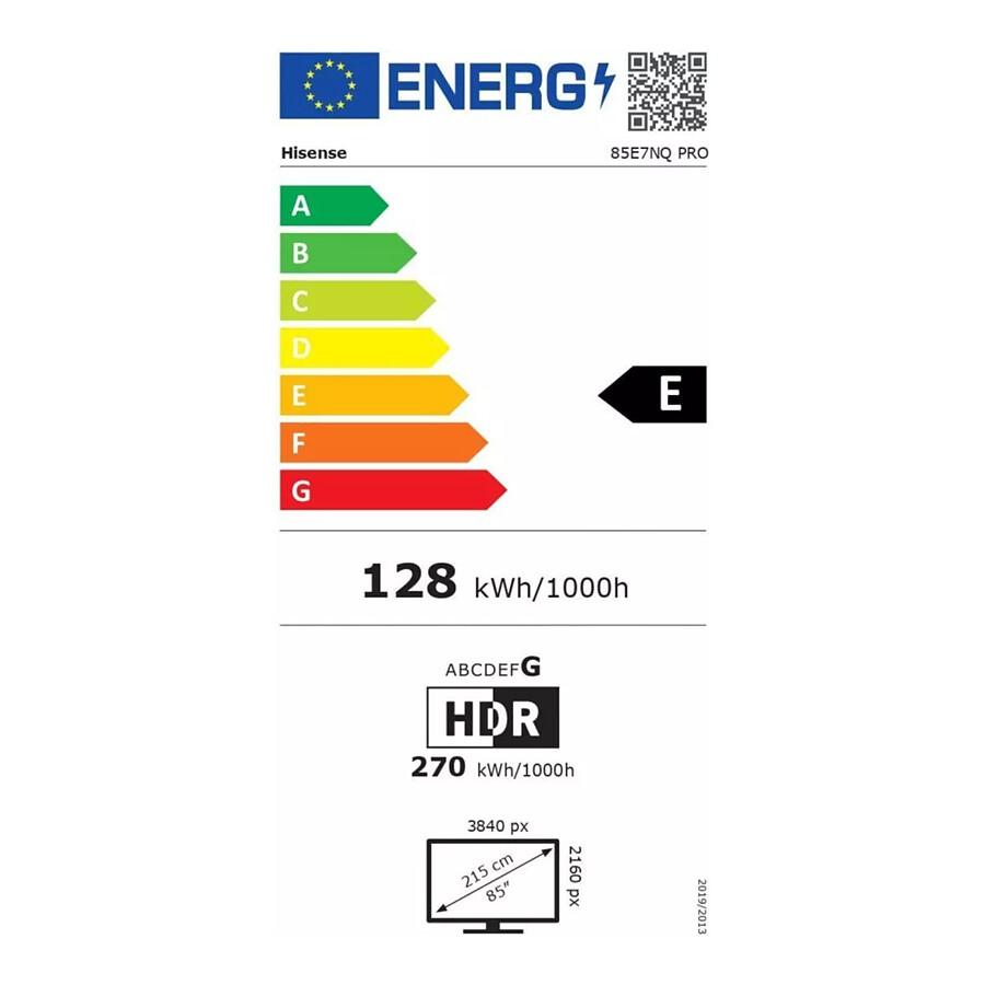 Hisense 85E7NQ Pro - TV 4K UHD HDR - 215 cm