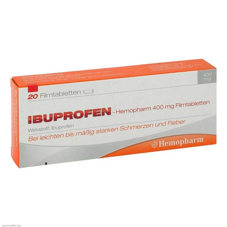 Ibuprofen Hemopharm 400 mg Filmtabletten, 20 St