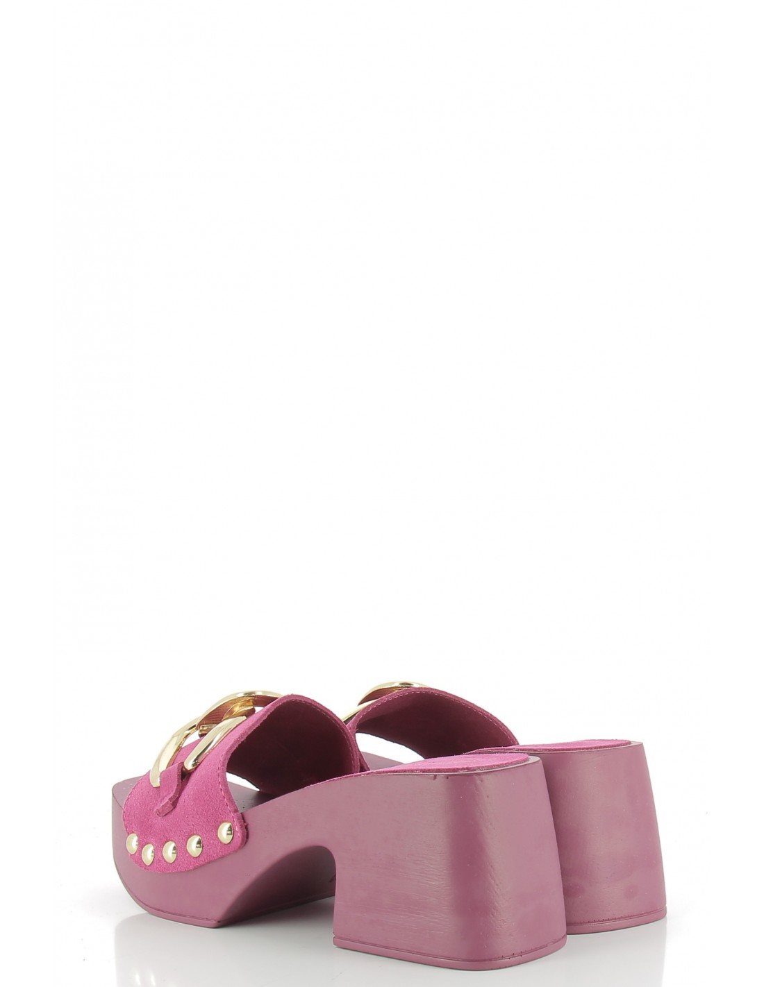 sandro rosi Mules à talon femme 8647 cuir fuchsia