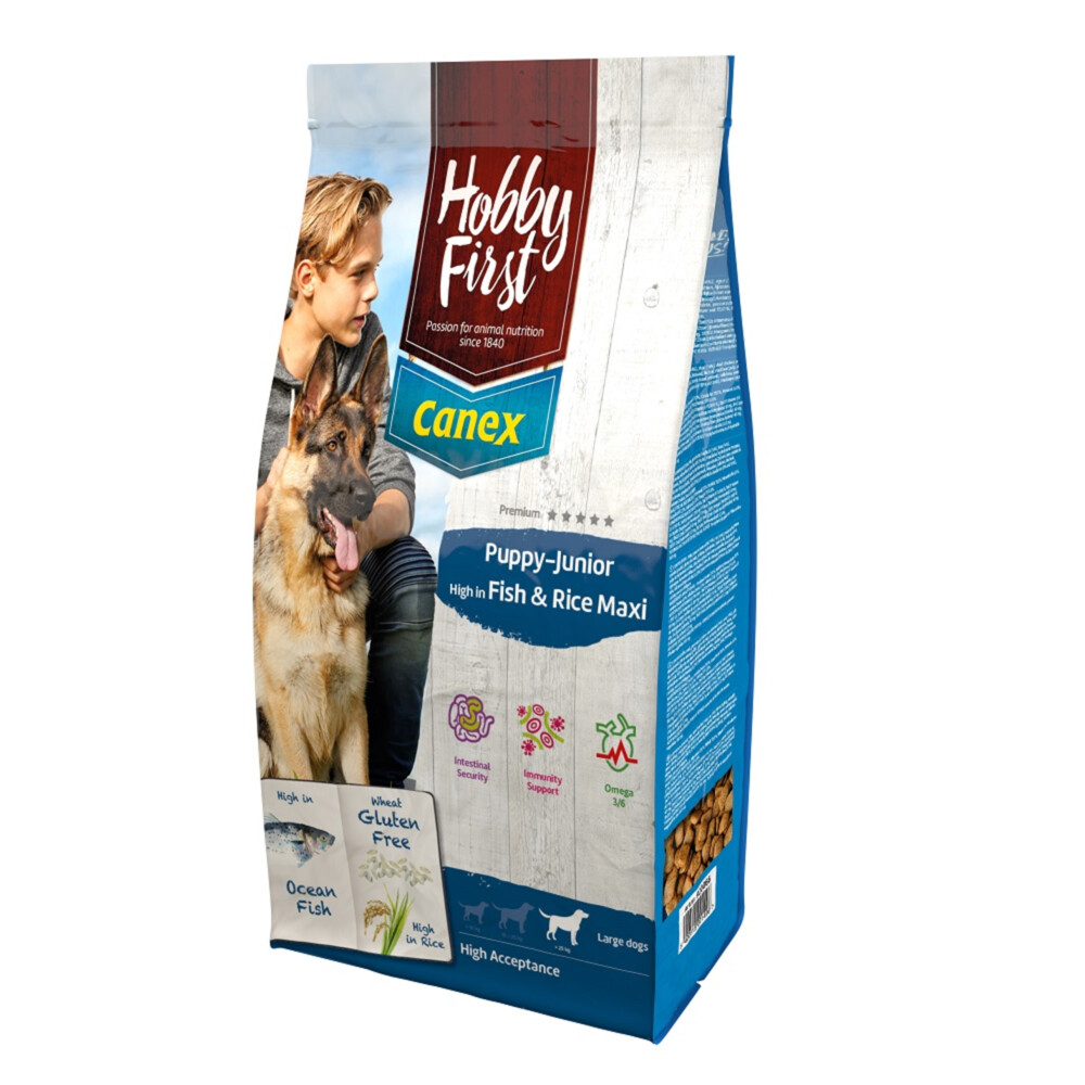 HobbyFirst Canex Puppy-Junior Maxi Vis & Rijst12 kg