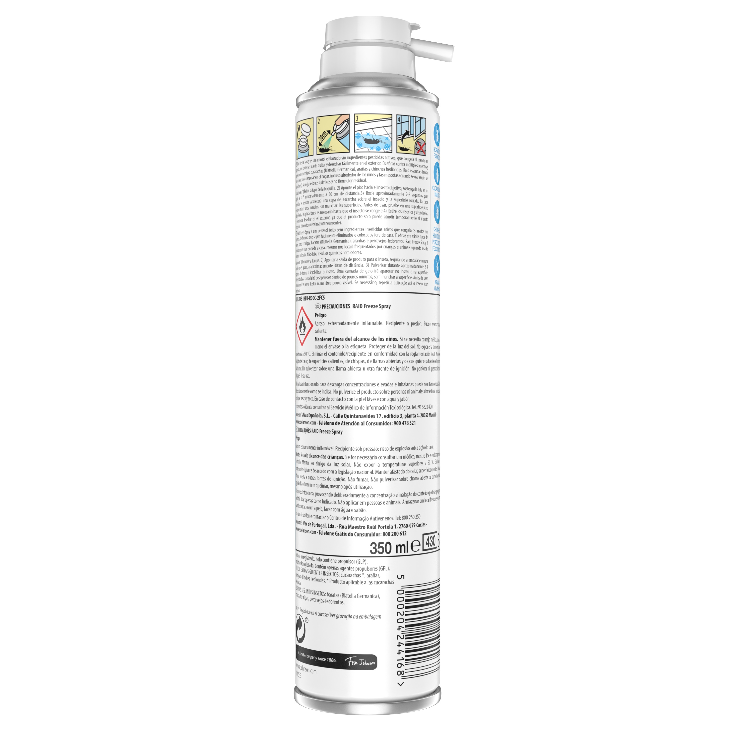 INSECTICIDAS RASTEJANTES RAID AEROSSOL FREEZE 350ML