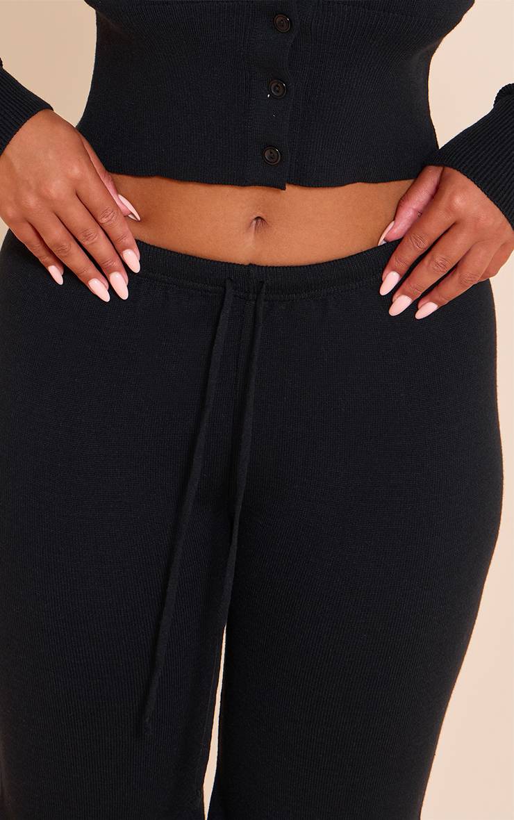 Noir Pantalon Taille Nouée En Maille Shape
