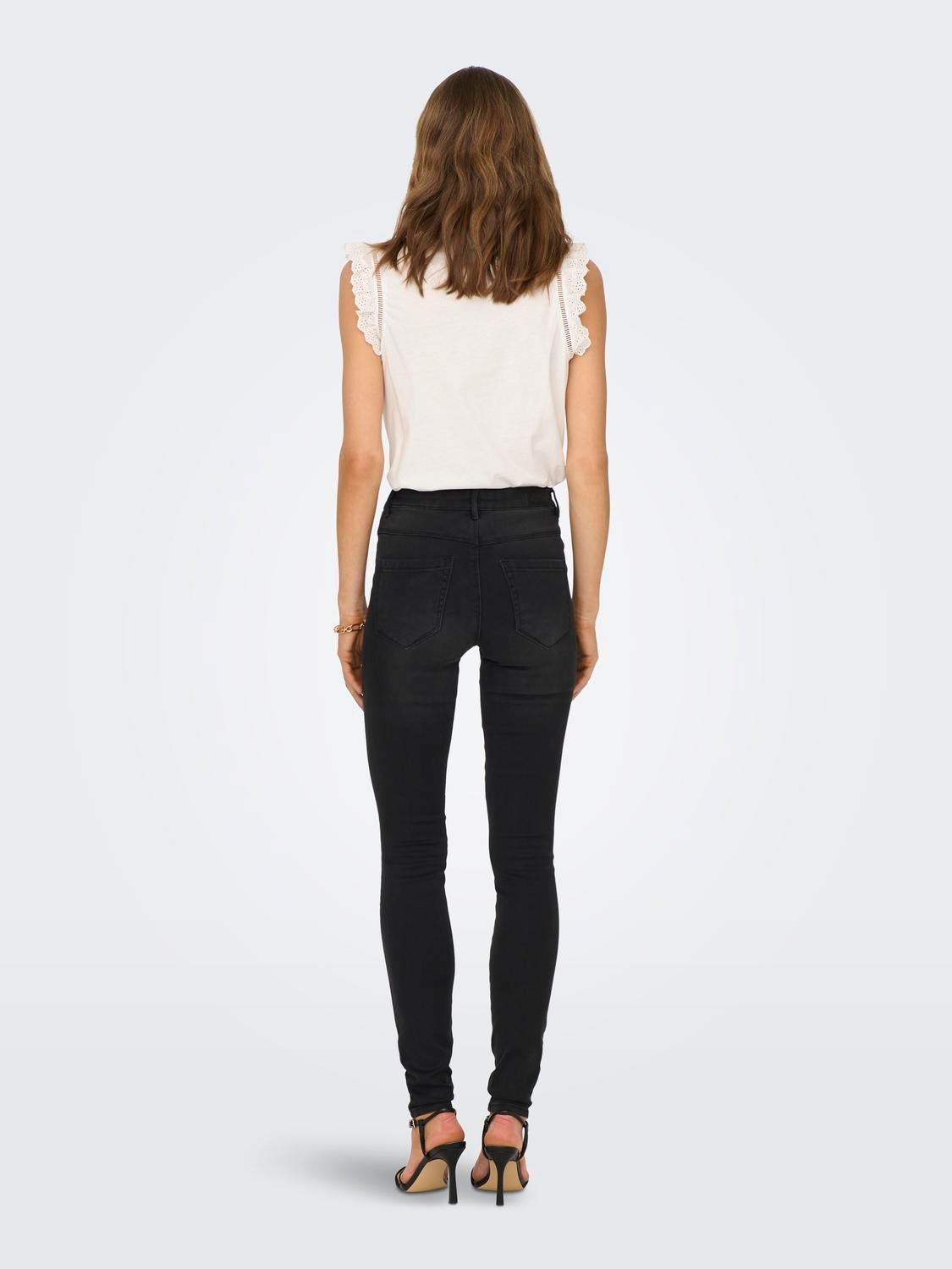 ONLROYAL Hohe Taille Skinny Fit Jeans Black Denim